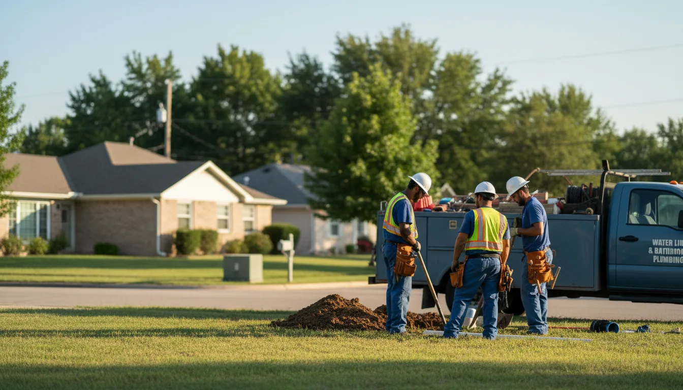 Residential water line and bathroom plumbing service in Slaughter, LA